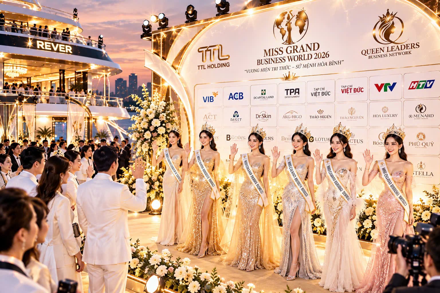 Hình ảnh minh hoạ không gian tiệc tối & họp báo (concept)